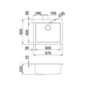 Chậu rửa chén Malloca NERO G - 10540 (màu đen)